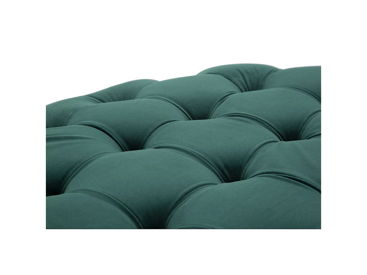 Pouf Capitonné en Velours "Puffy" 90cm Vert & Or