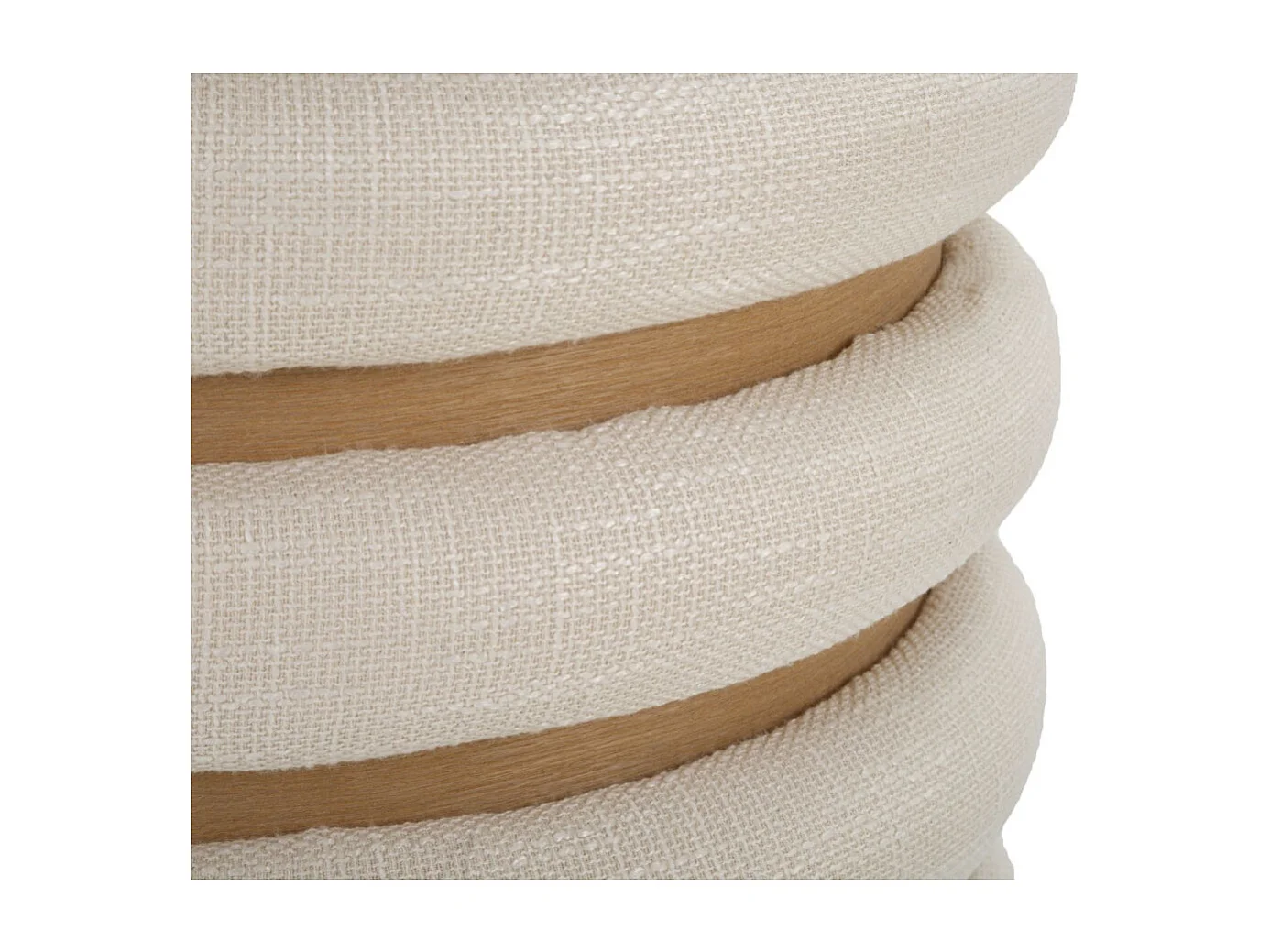 Ronde poef in beige stof Ø 40x42 cm