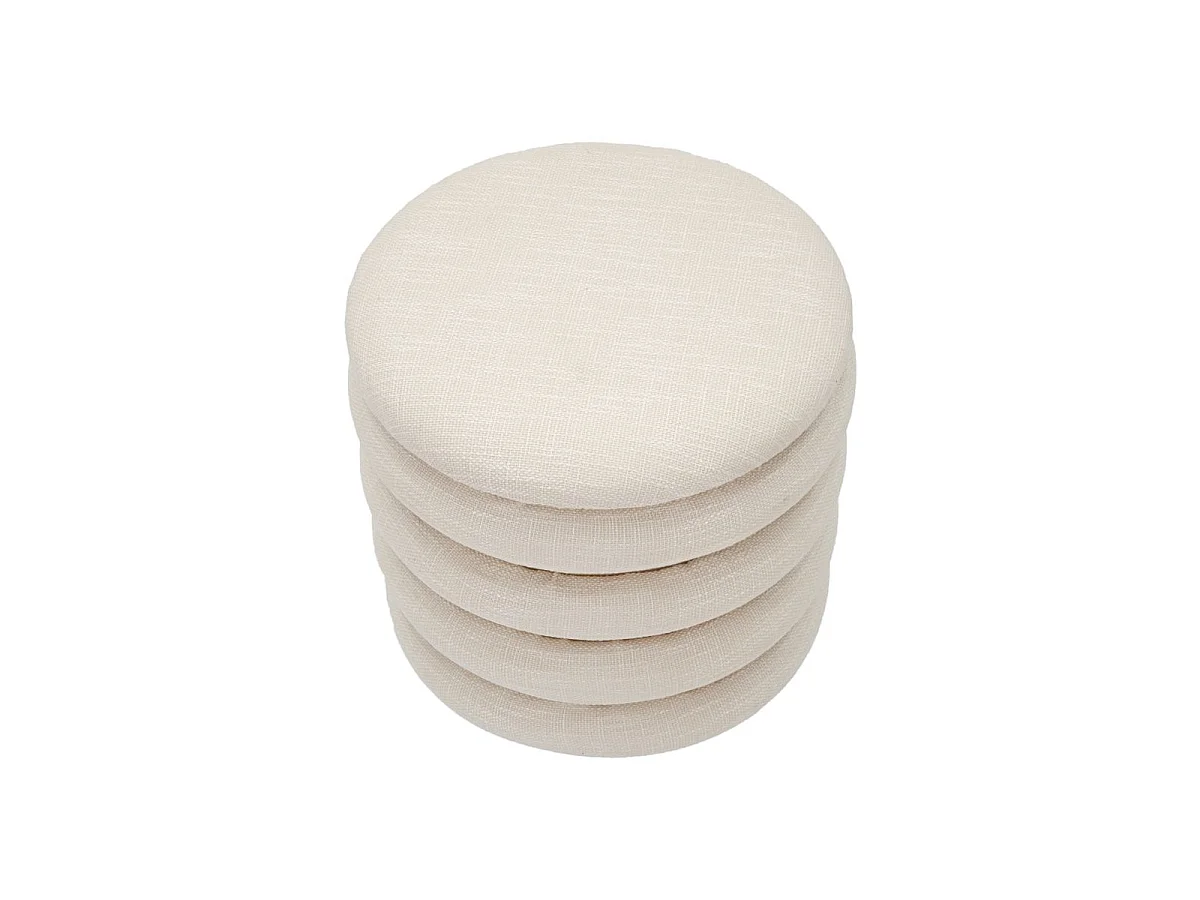 Pouf Avec Rangement "Damasco" 42cm Beige