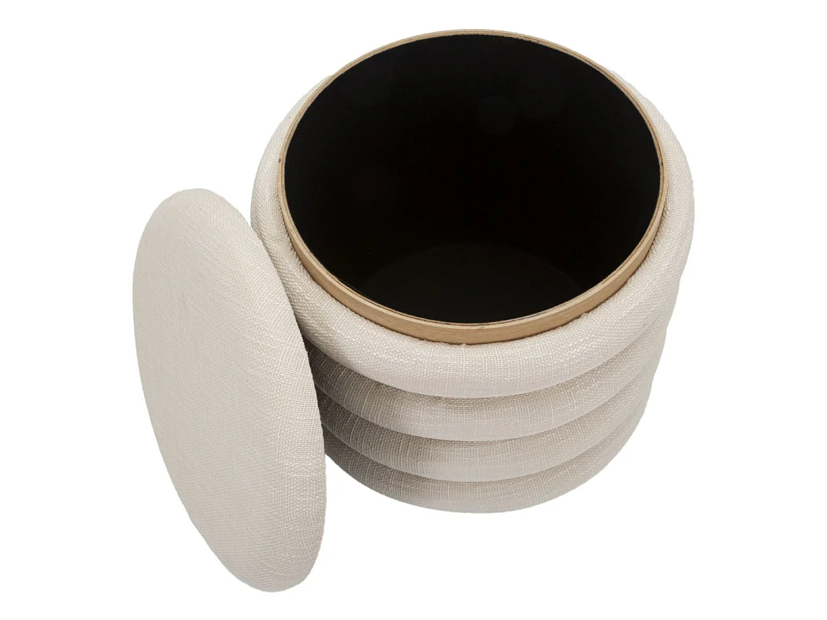 Pouf Avec Rangement "Damasco" 42cm Beige