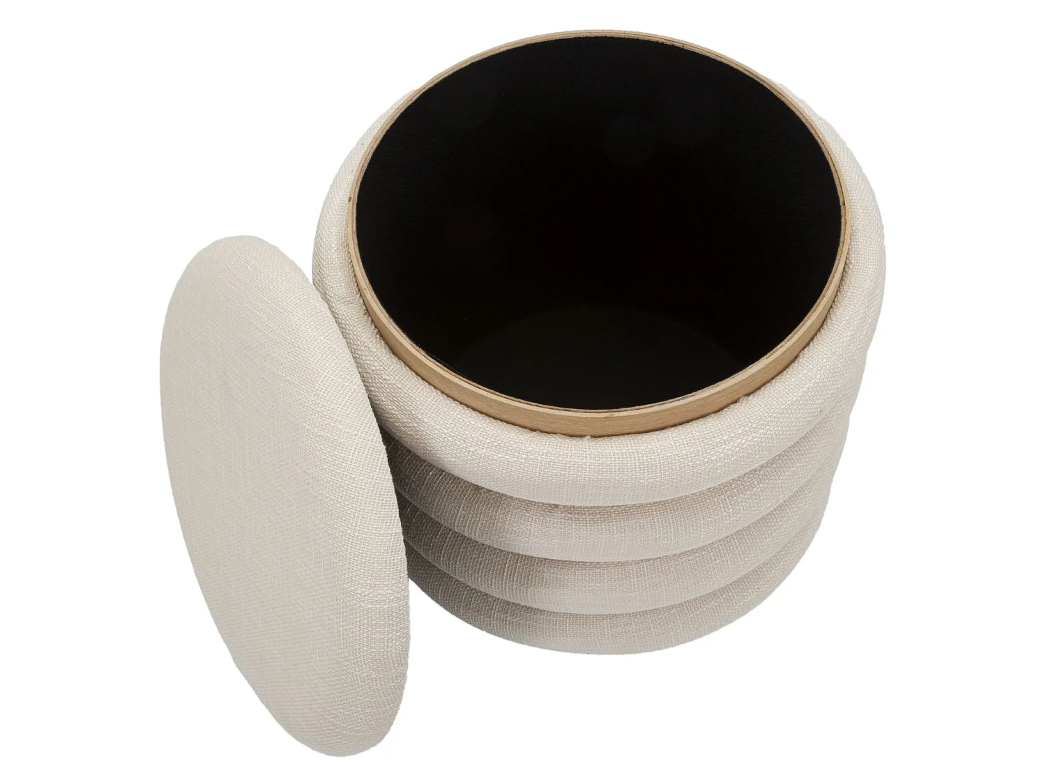 Pouf Avec Rangement "Damasco" 42cm Beige