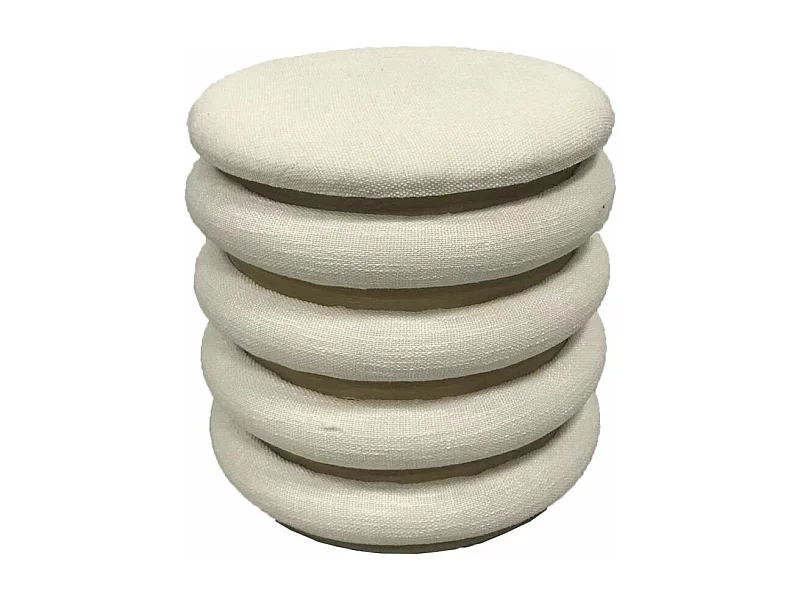 Pouf Avec Rangement "Damasco" 42cm Beige