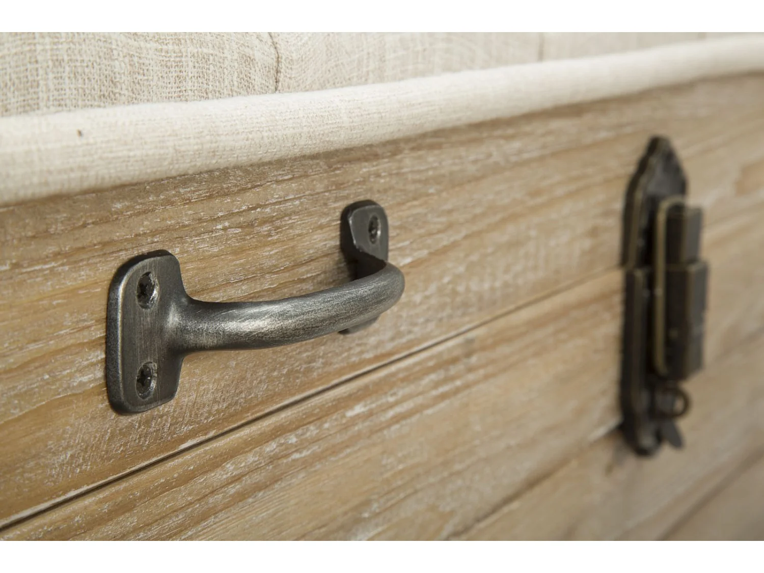 Set di 2 pouf apribili in tessuto beige cm 102x43,5x49,5 - 82x36x37