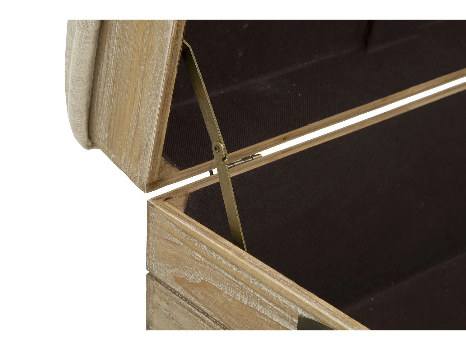 Set di 2 pouf apribili in tessuto beige cm 102x43,5x49,5 - 82x36x37