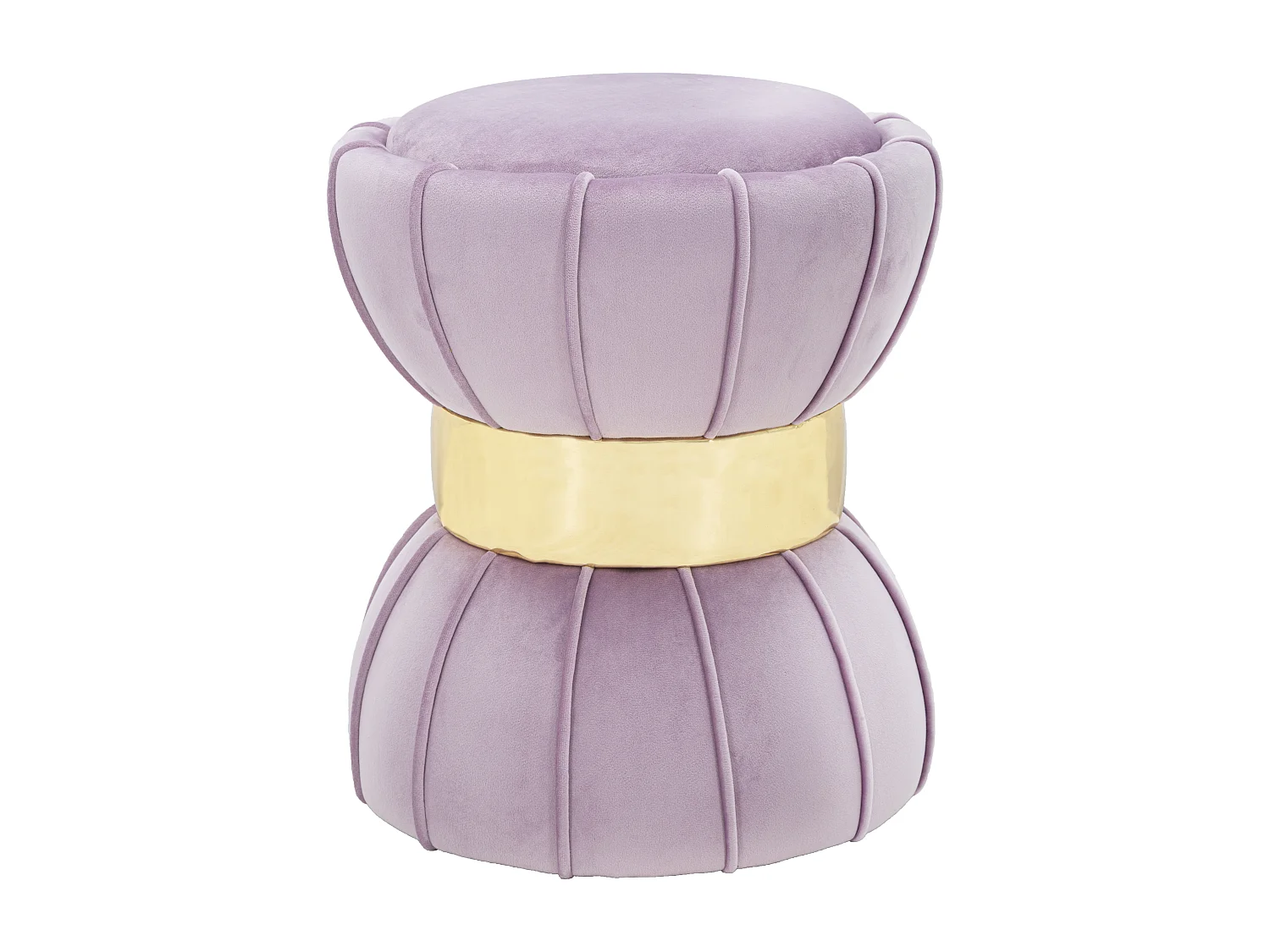 Pouf imbottito in tessuto rosa Ø cm 40x44