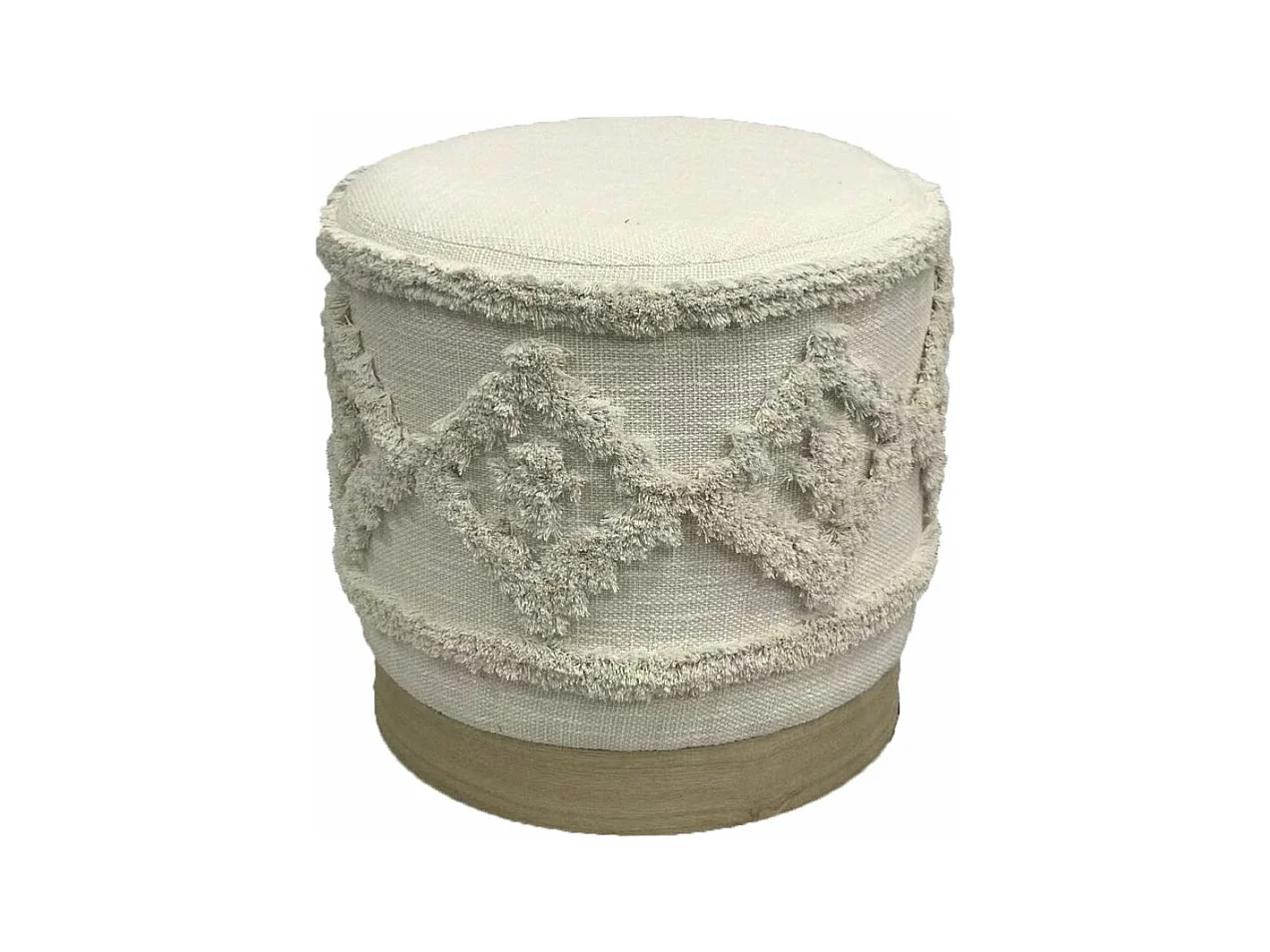 Pouff rotondo in tessuto beige cm 40x40