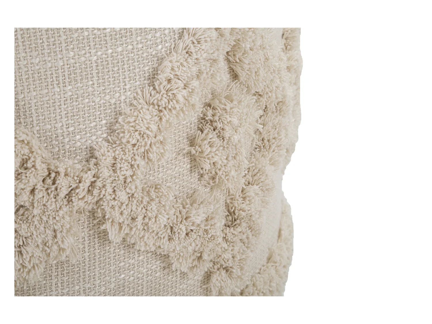 Pouff rotondo in tessuto beige cm 40x40