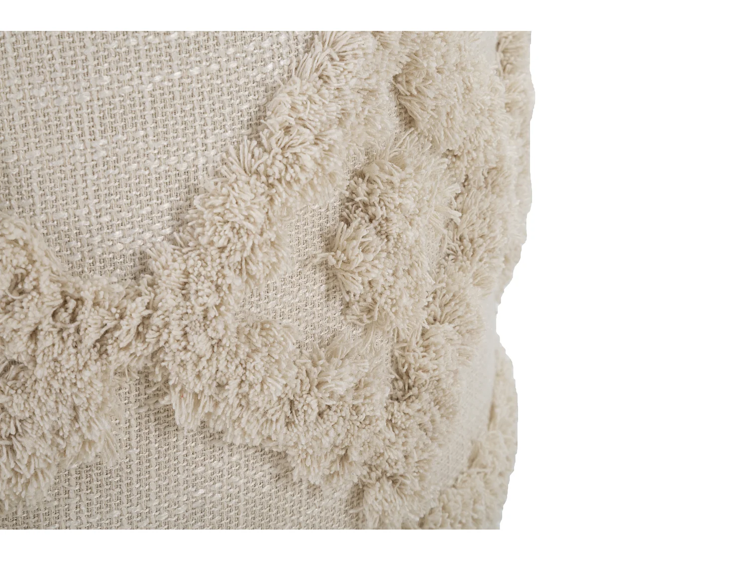 Runder Pouf aus gepolstertem Stoff mit Holzfuß 40x40 Damasco