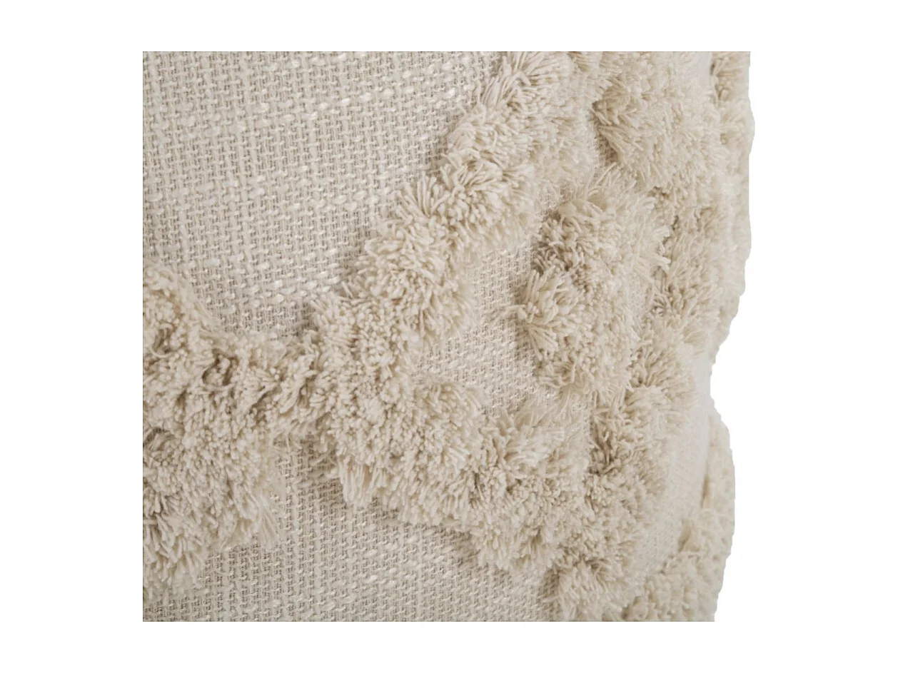 Pouf Effet Tufté "Damasco" 40cm Beige