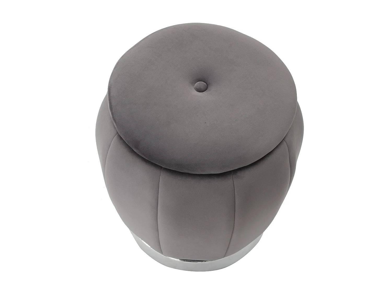 Pouf Coffre Rangement "Paris" Gris Foncé & Argent