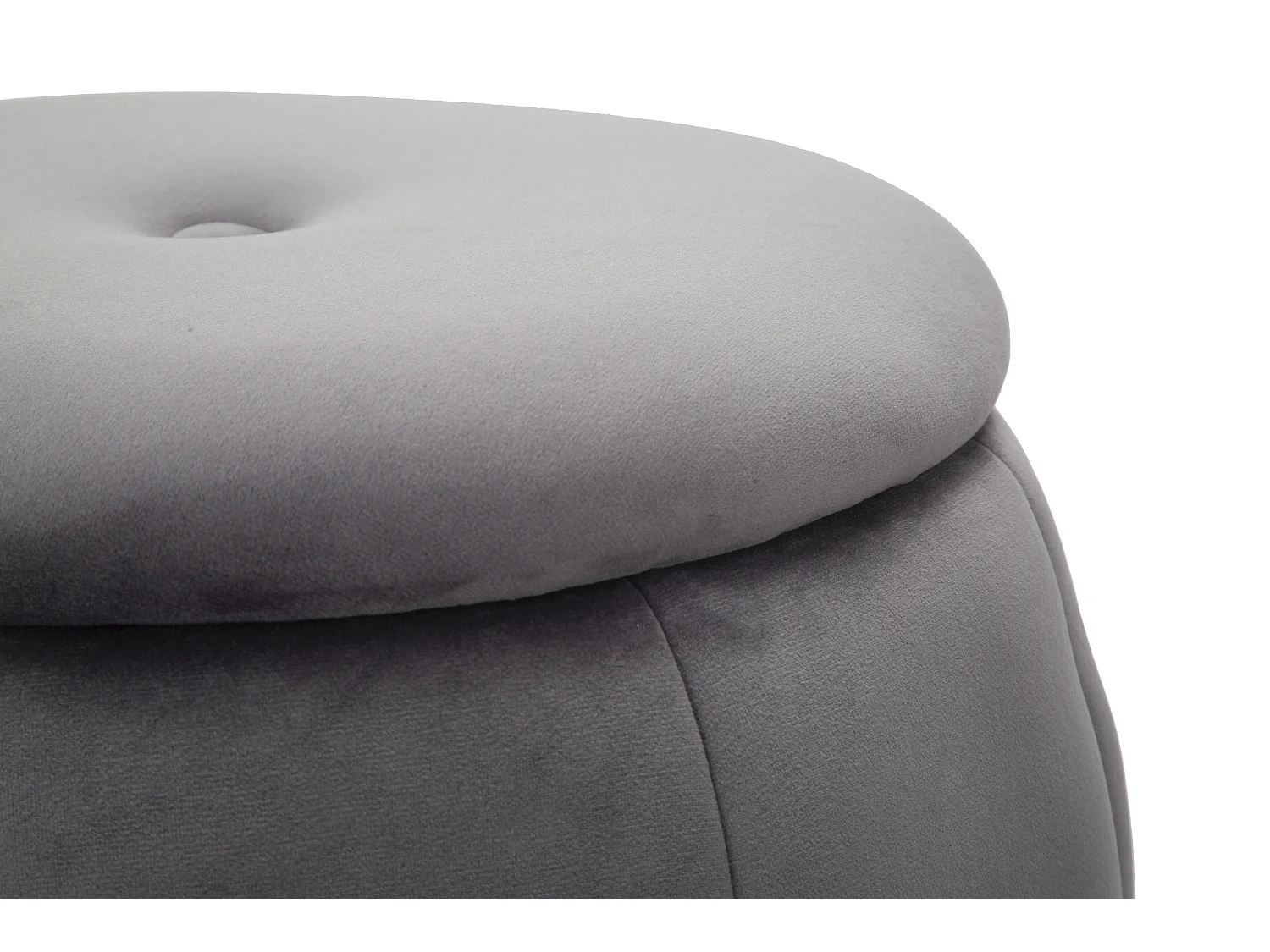 Pouf Coffre Rangement "Paris" Gris Foncé & Argent