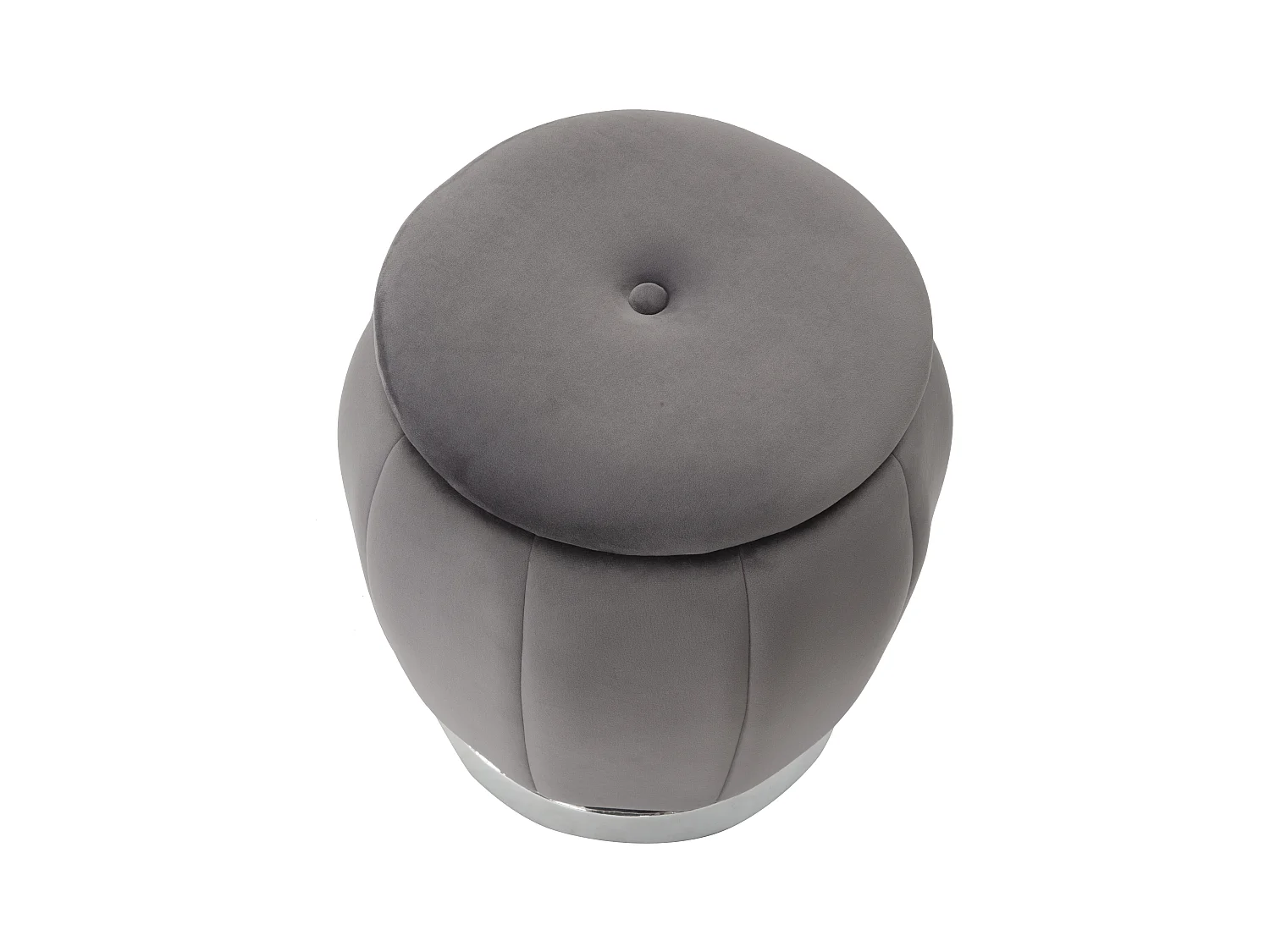 Pouf con contenitore in tessuto grigio Ø cm 43x43