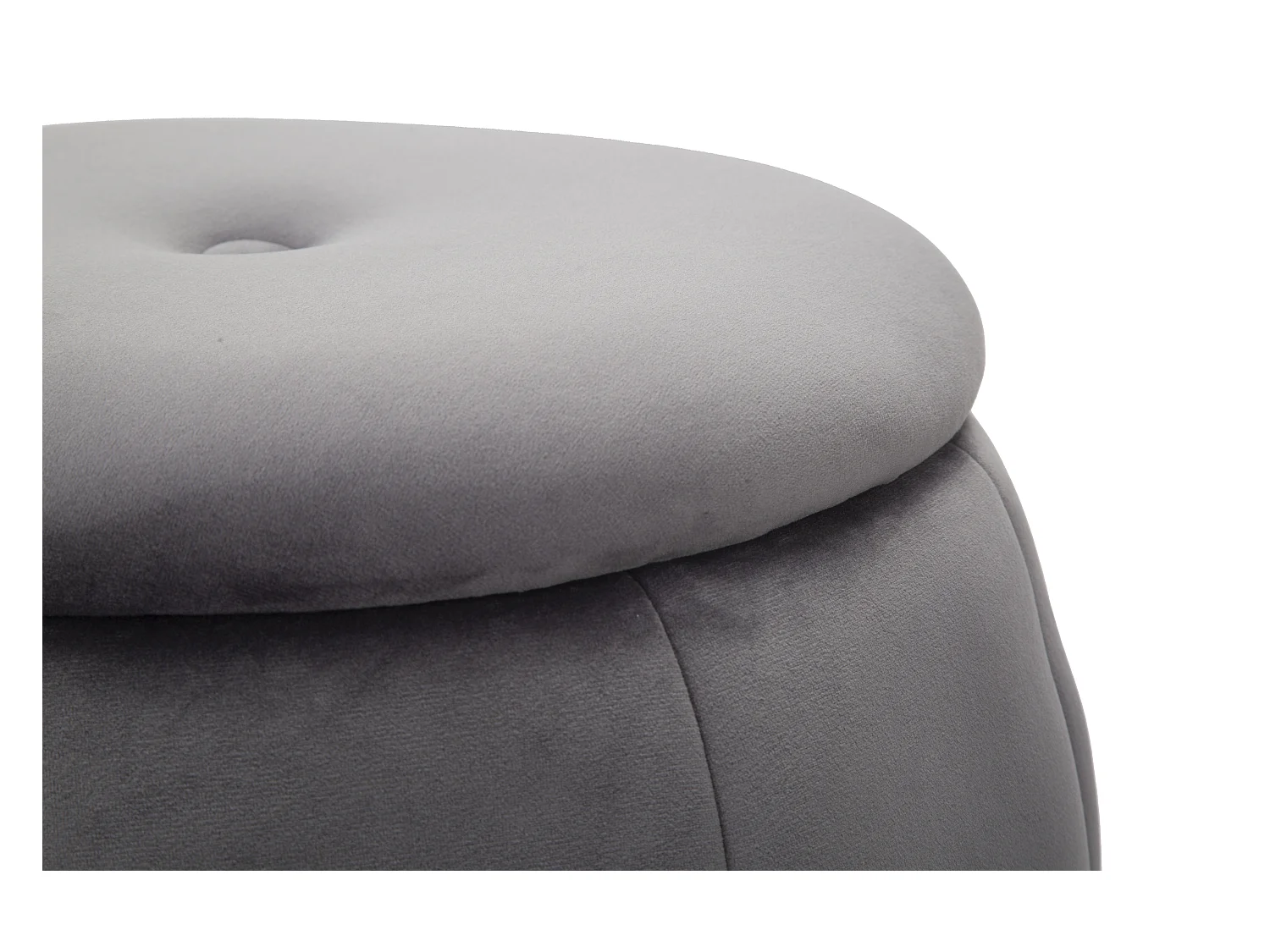 Pouf con contenitore in tessuto grigio Ø cm 43x43