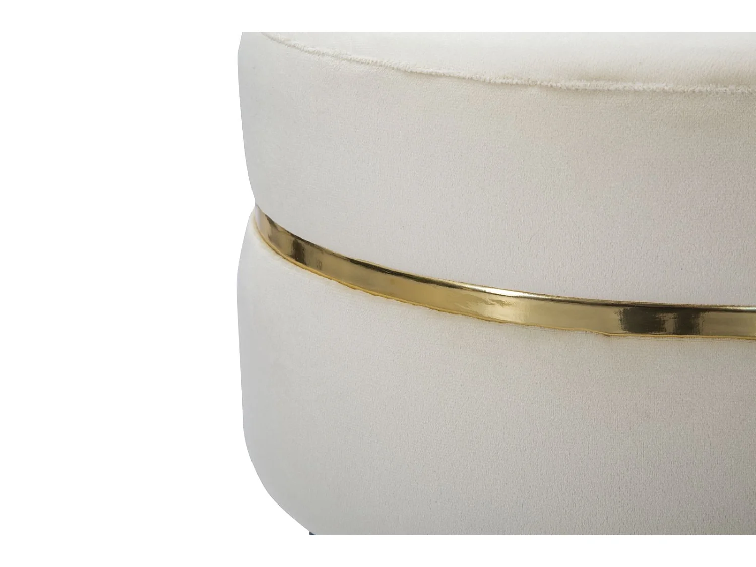 Tabouret Design "Paris" 40cm Crème & Or