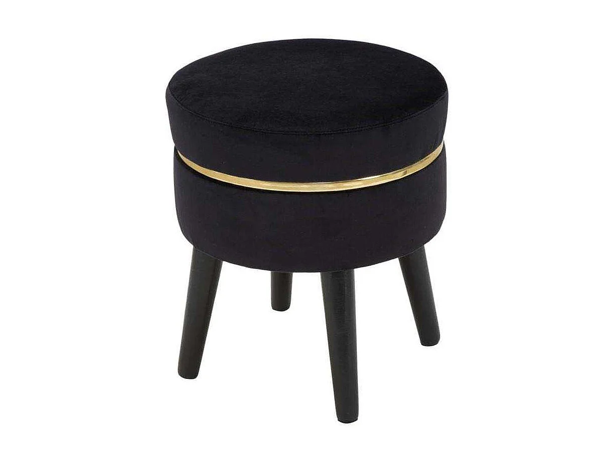 Tabouret Design "Paris" 40cm Crème & Or