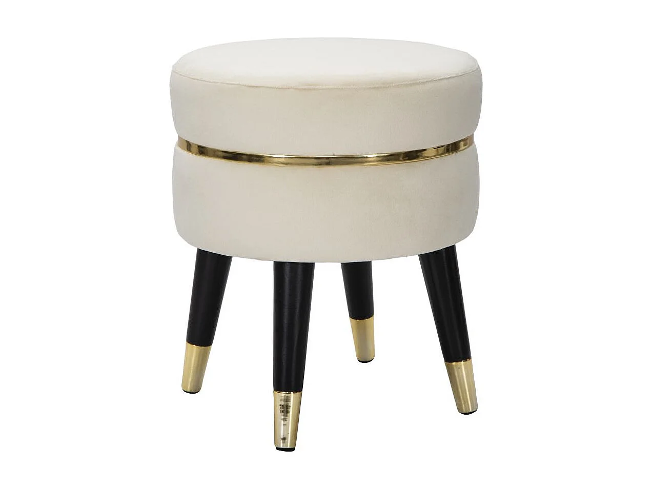 Tabouret Design "Paris" 40cm Crème & Or