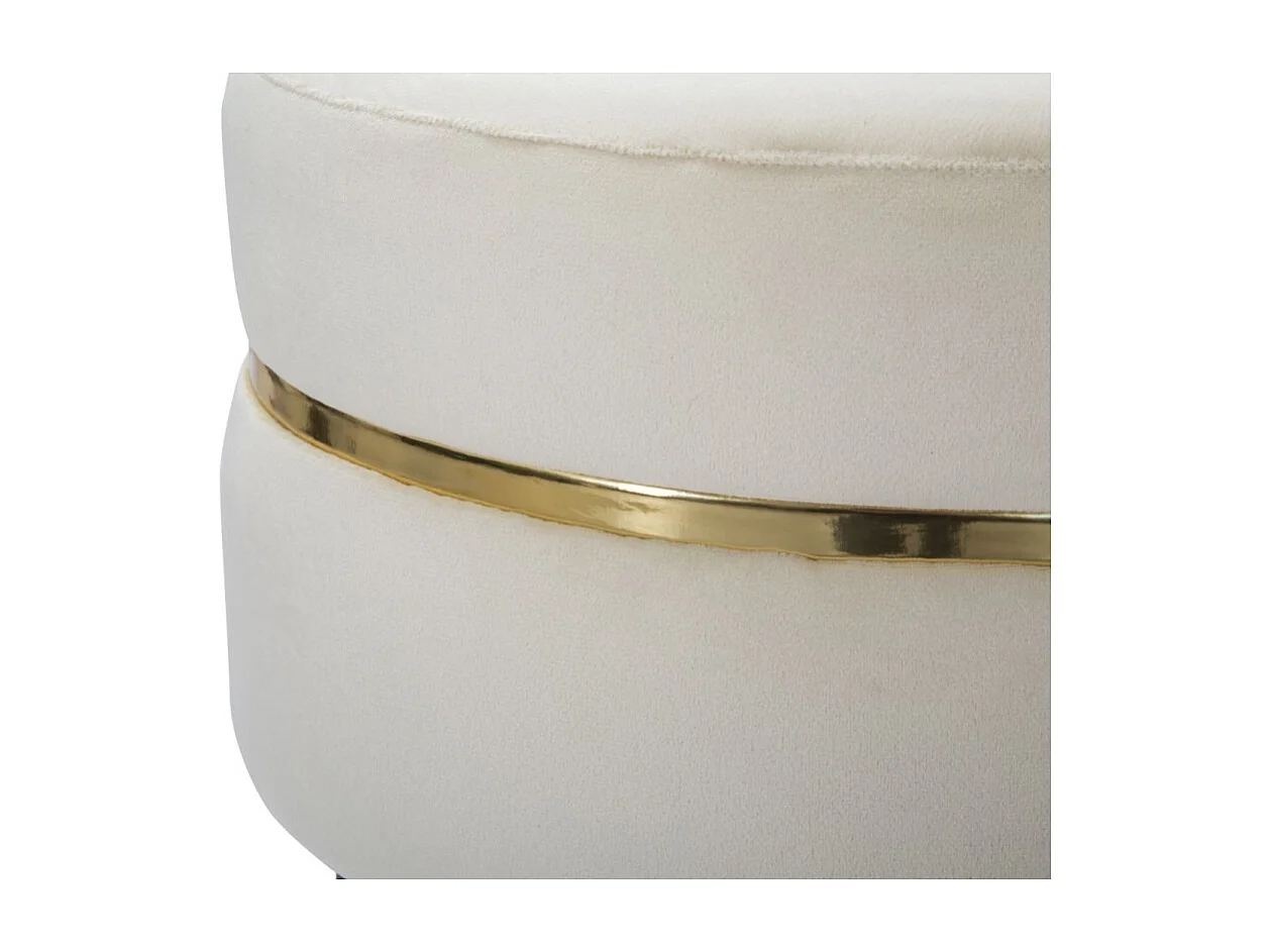 Tabouret Design "Paris" 40cm Crème & Or