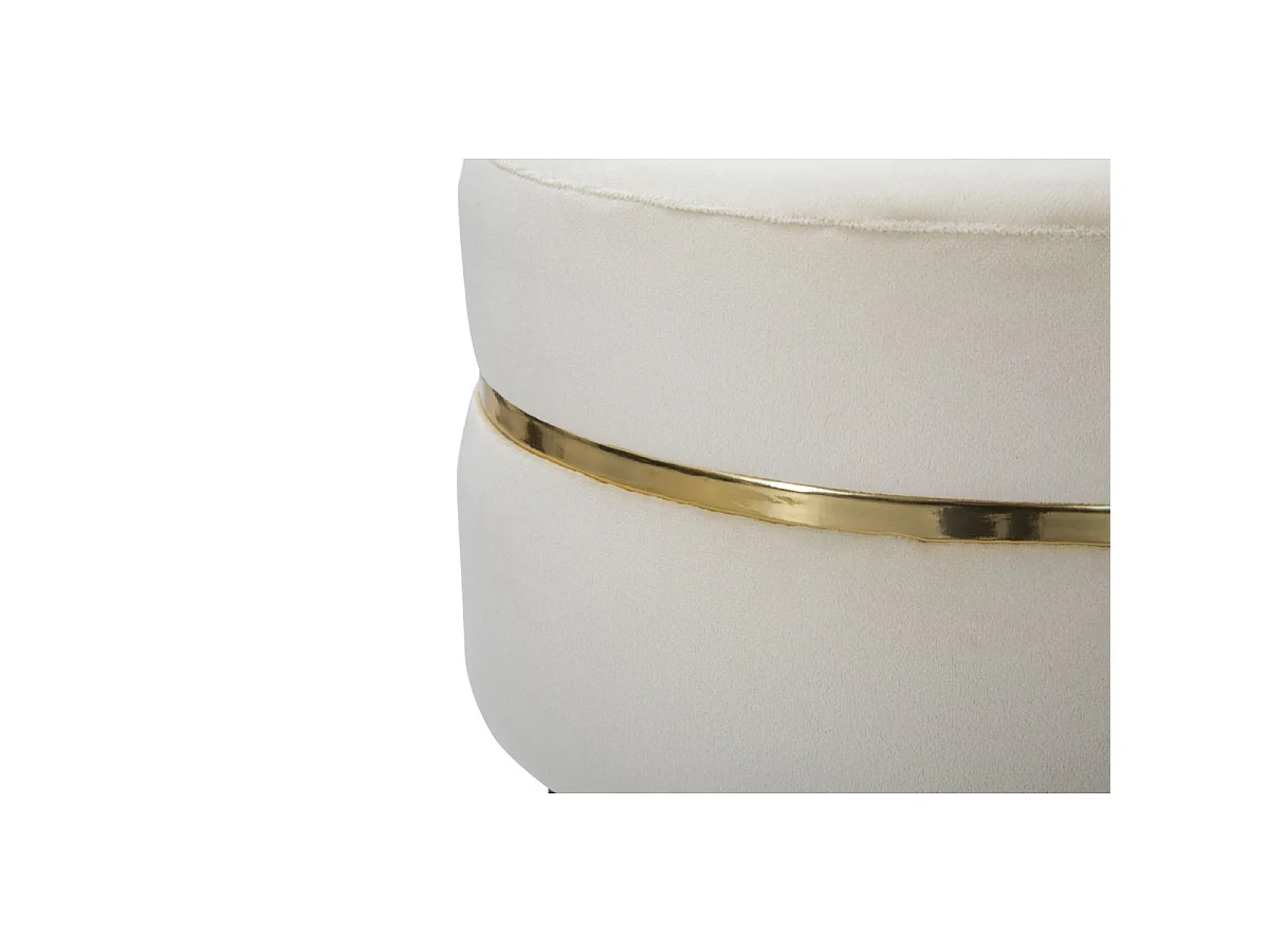 Tabouret Design "Paris" 40cm Crème & Or