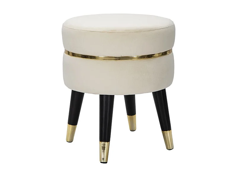 Tabouret Design "Paris" 40cm Crème & Or