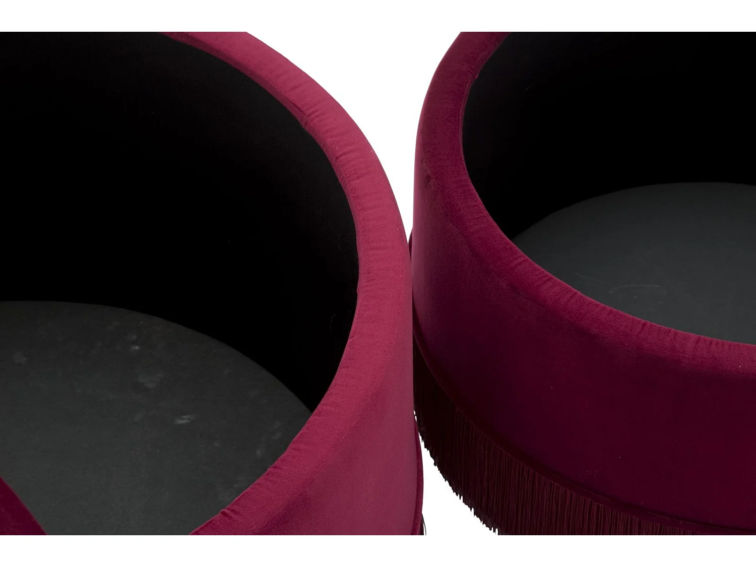 Lot de 2 Poufs Coffre de Rangement "Tia" 71cm Bordeaux