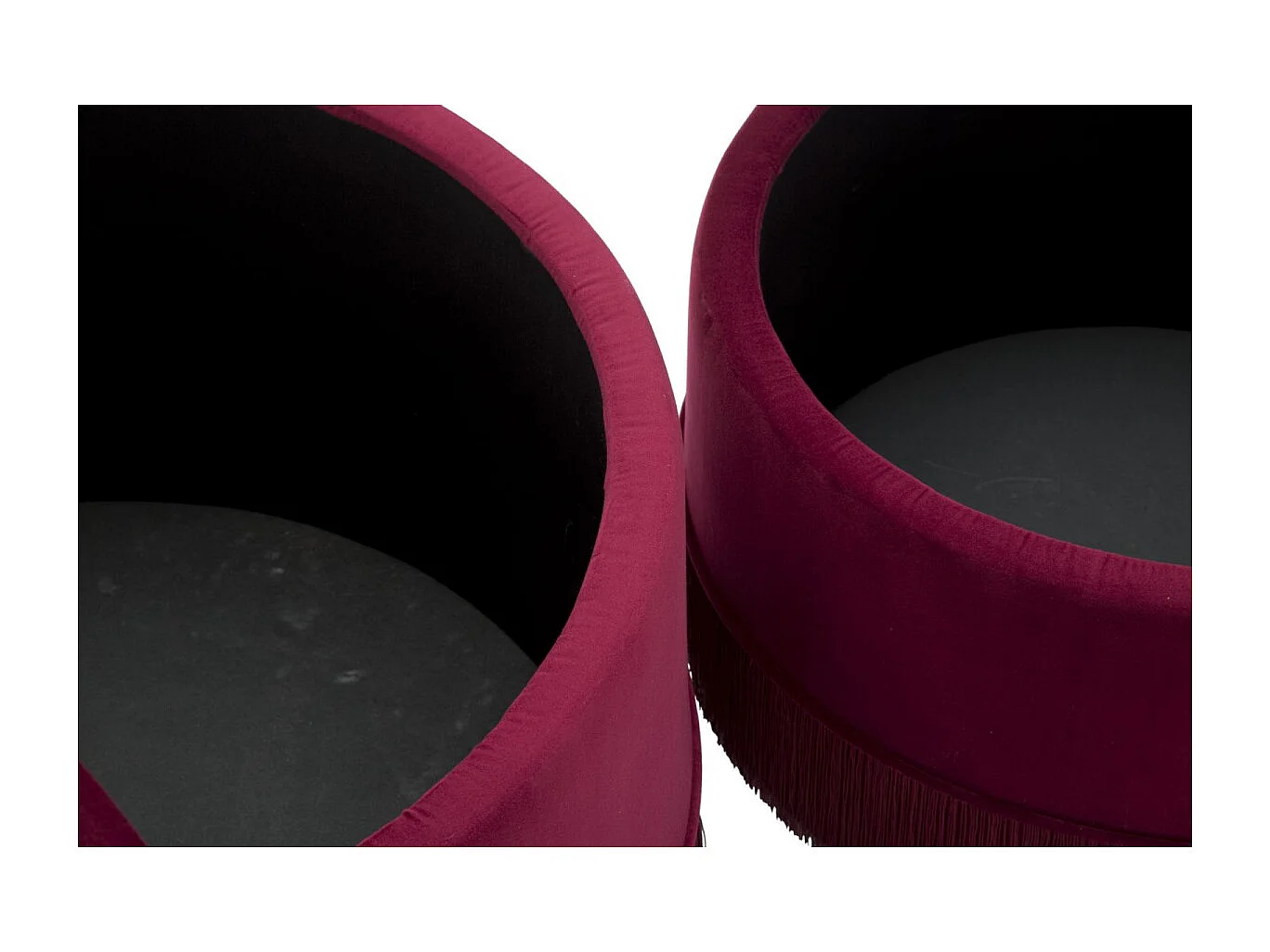 Lot de 2 Poufs Coffre de Rangement "Tia" 71cm Bordeaux