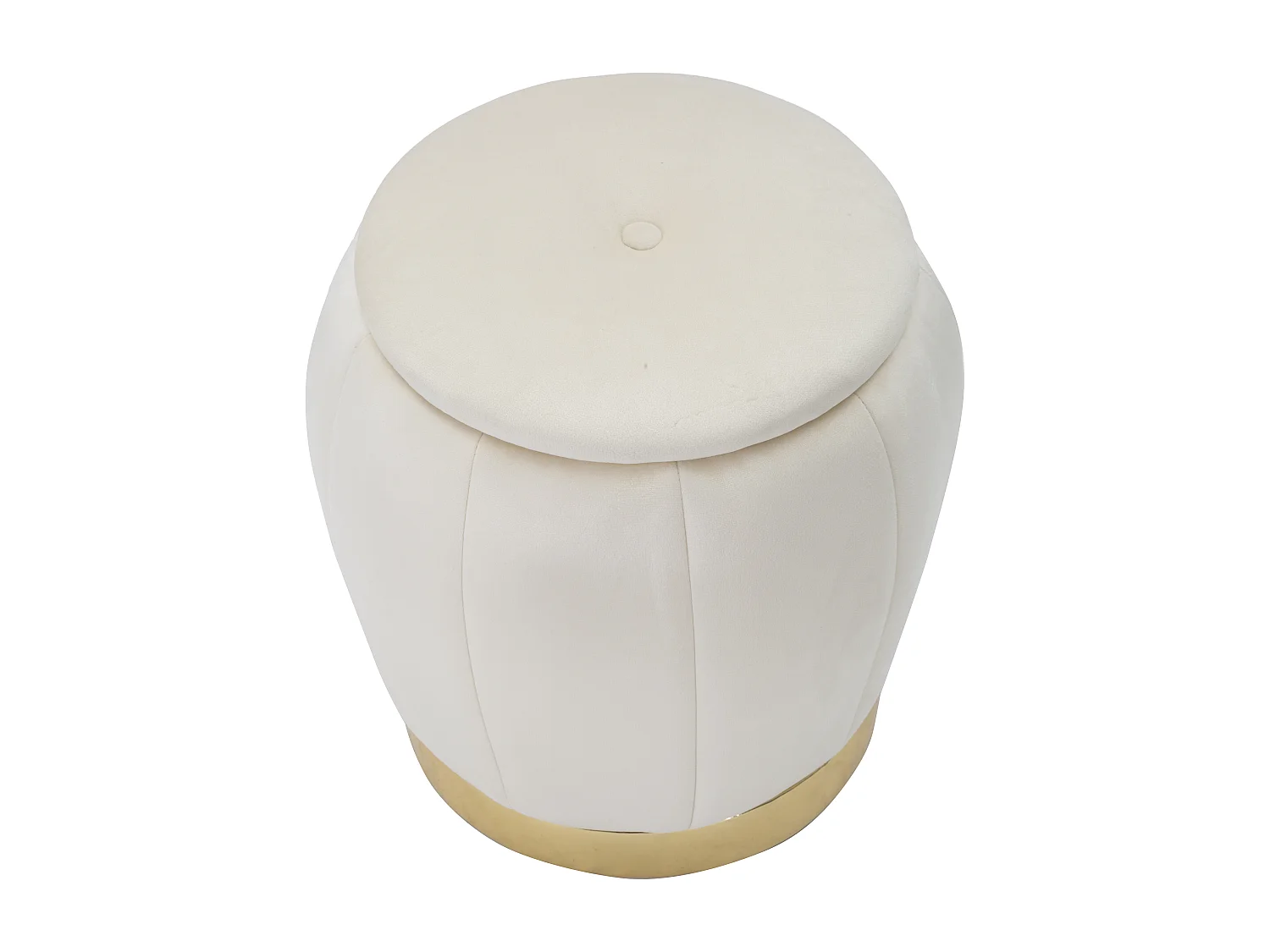 Pouf Coffre Rangement "Paris" 43cm Crème & Or
