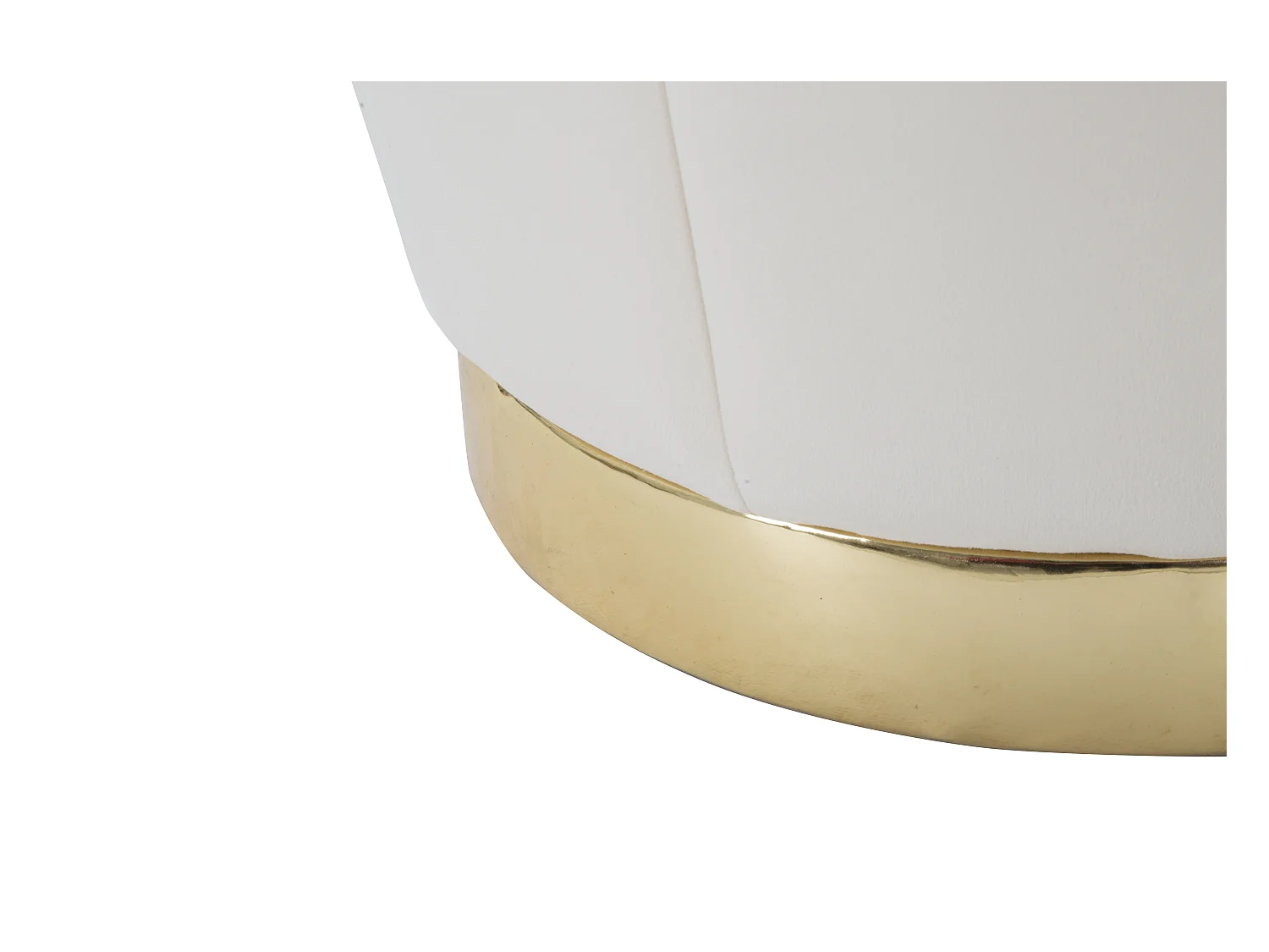 Pouf con contenitore in tessuto beige Ø cm 43x43