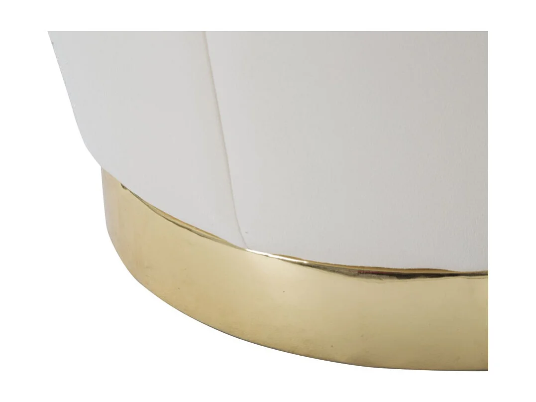 Puf contenedor redondo de terciopelo con base metálica 43cm Paris - Crema