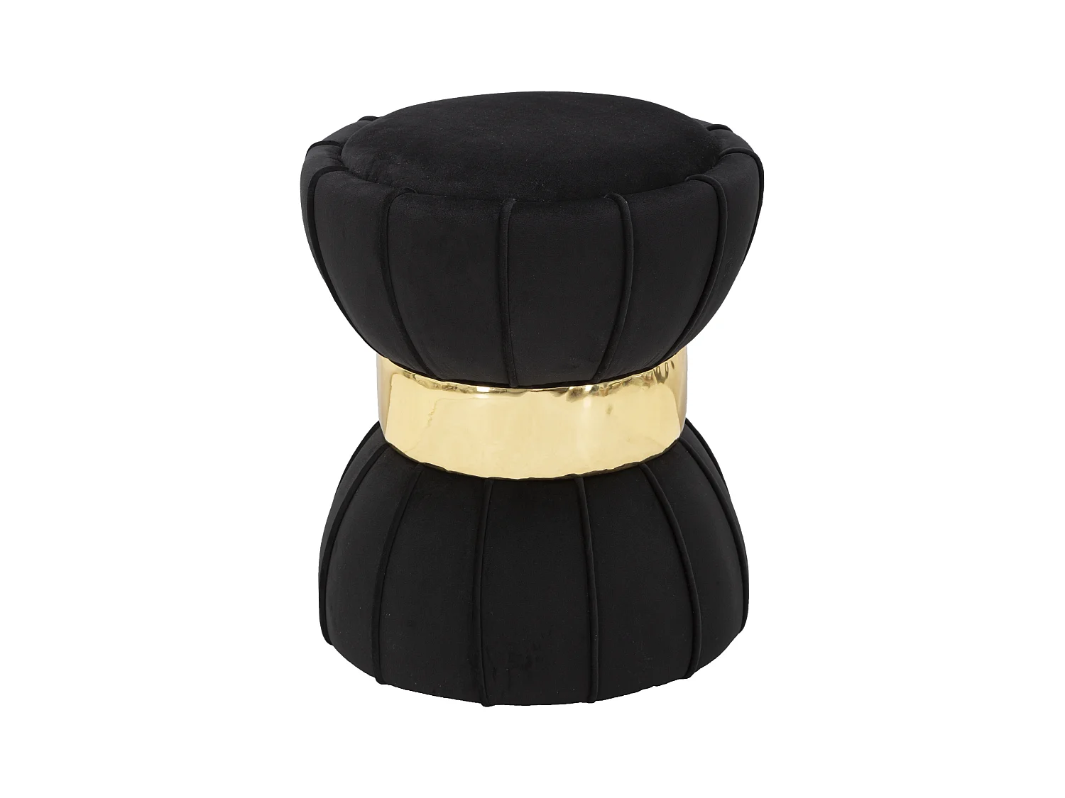 Tabouret rembourré en tissu noir Ø 40x44 cm