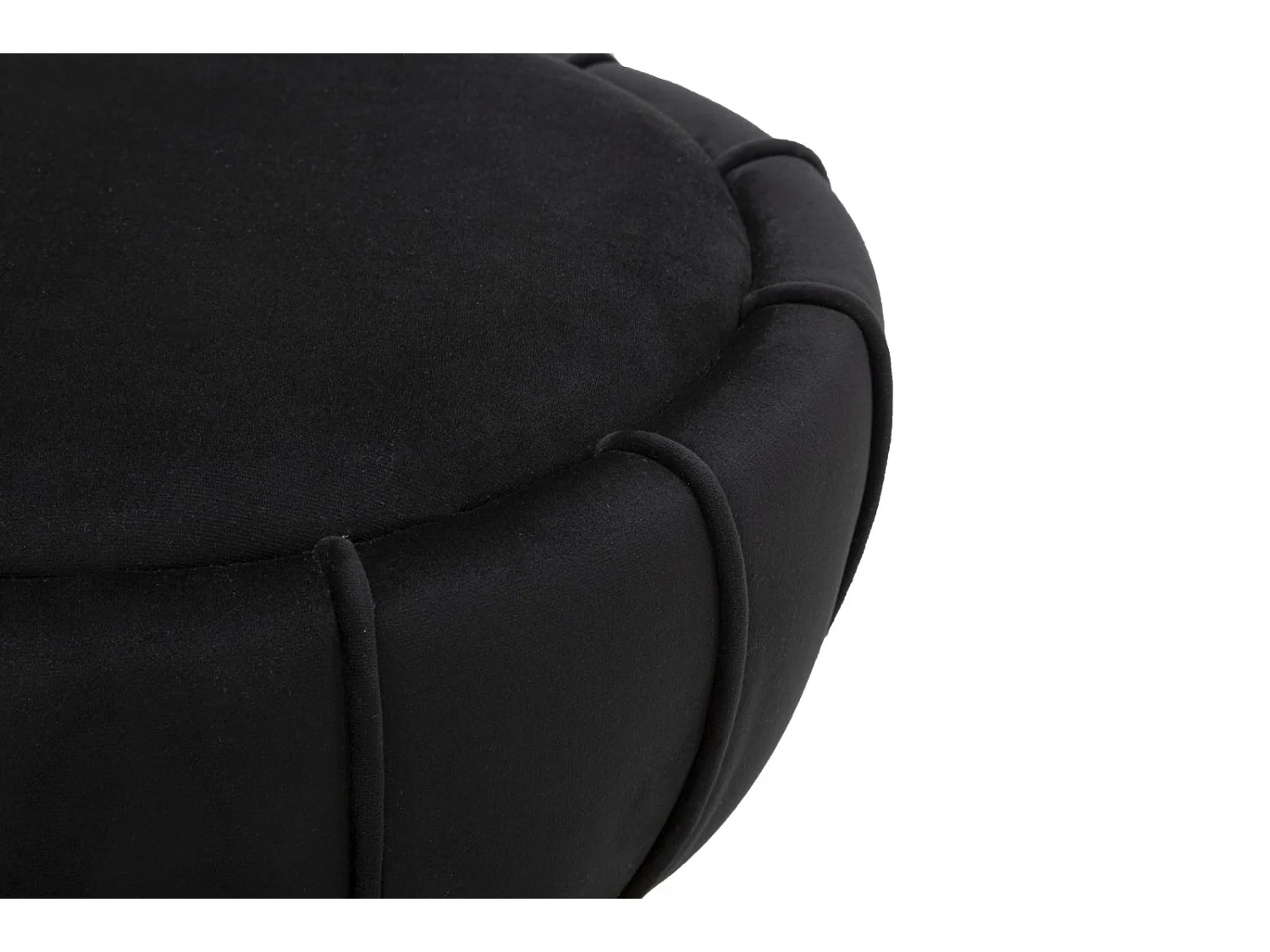 Pouf Design en Velours "Flower" 44cm Noir & Or