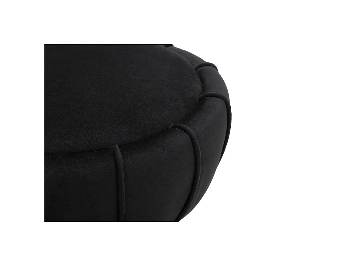 Pouf Design en Velours "Flower" 44cm Noir & Or