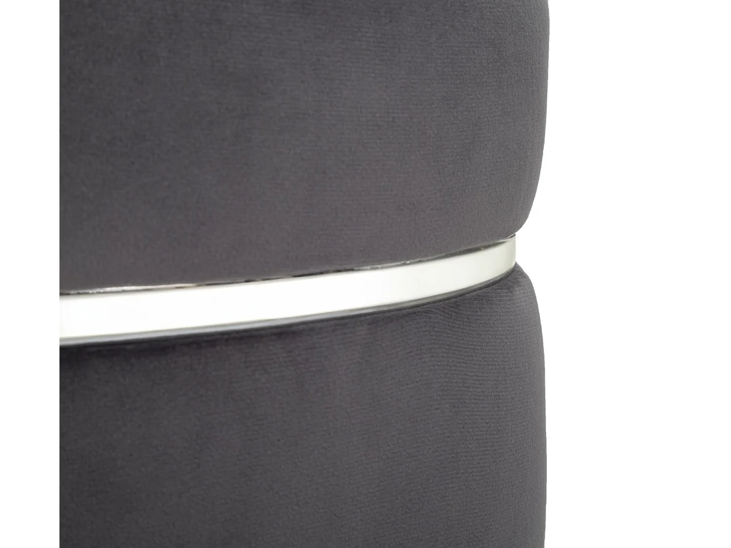 Tabouret Design "Paris" 40cm Gris Foncé & Argent