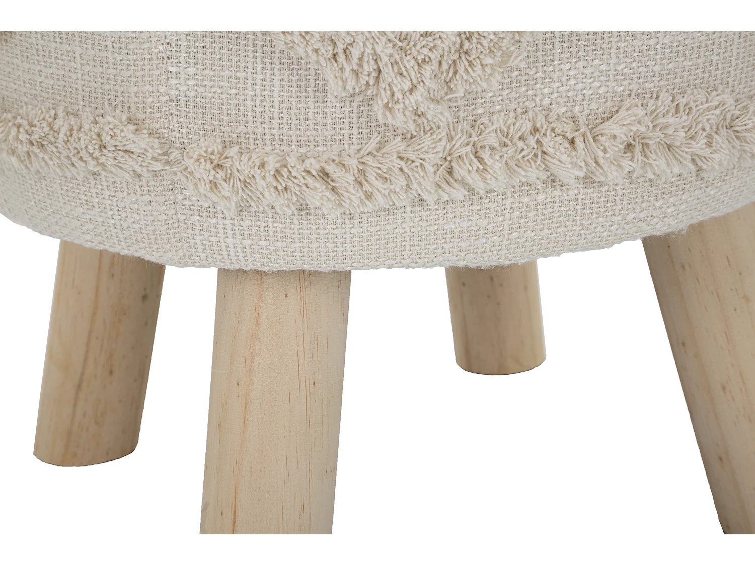 Sgabello rotondo in tessuto beige Ø cm 35x40
