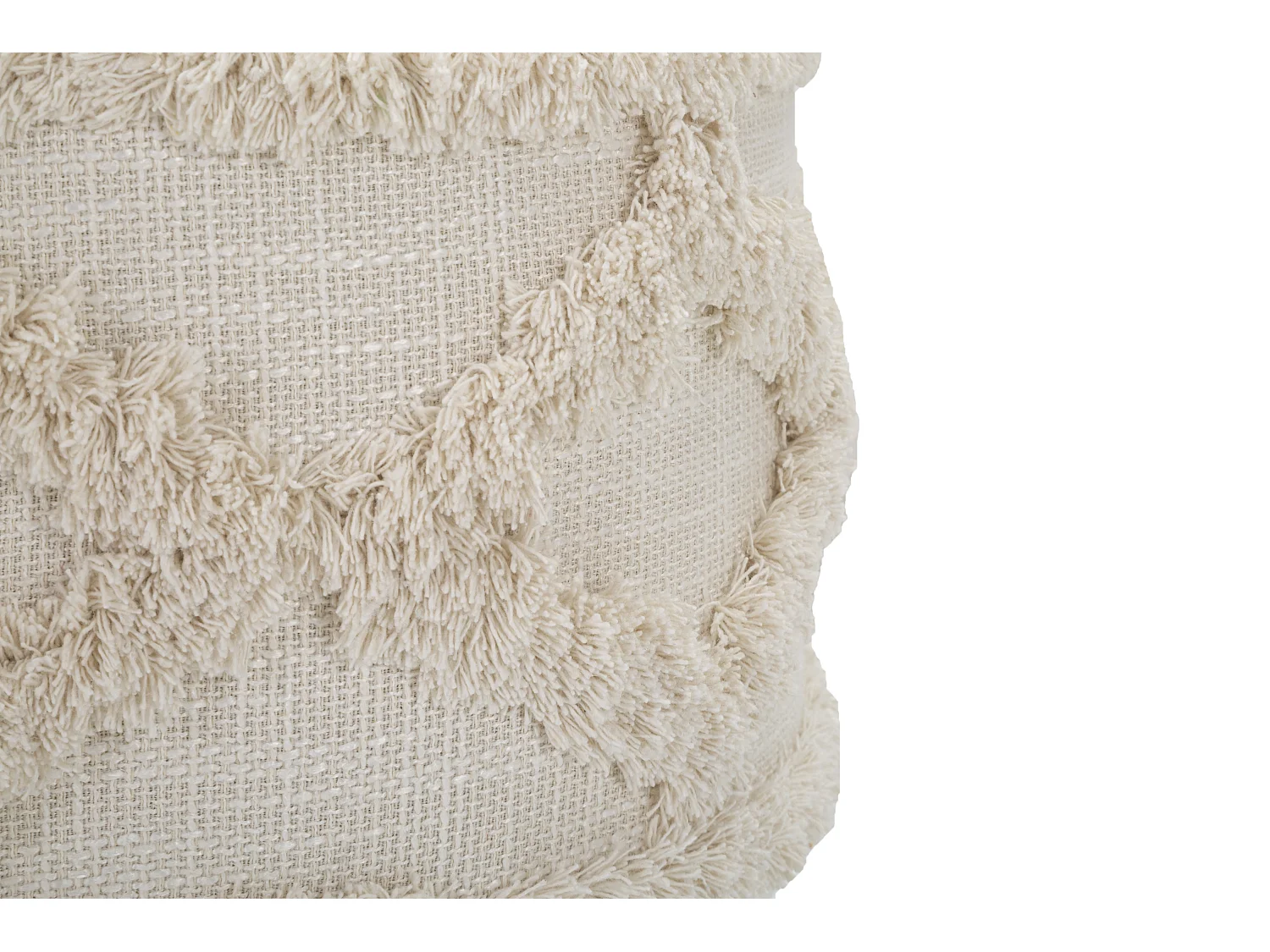 Sgabello rotondo in tessuto beige Ø cm 35x40