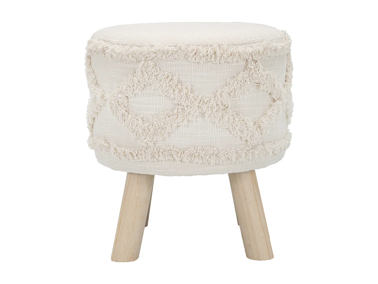 Sgabello rotondo in tessuto beige Ø cm 35x40