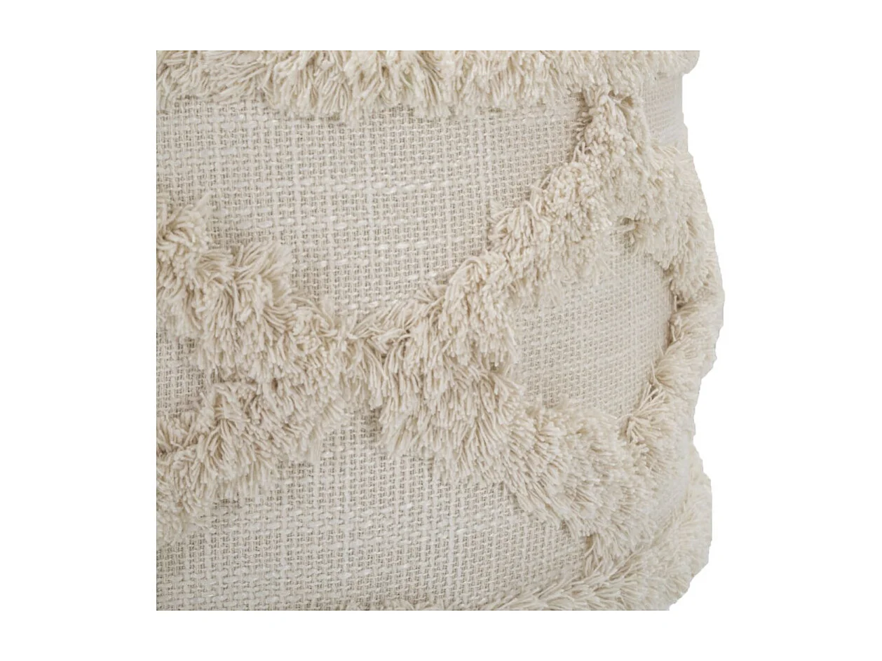 Tabouret Effet Tufté "Damasco" 40cm Beige