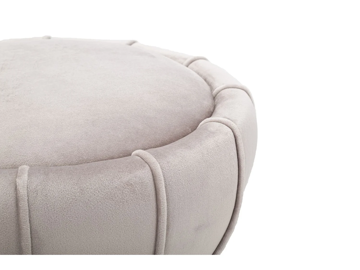 Pouf Design en Velours "Flower" 44cm Gris & Or