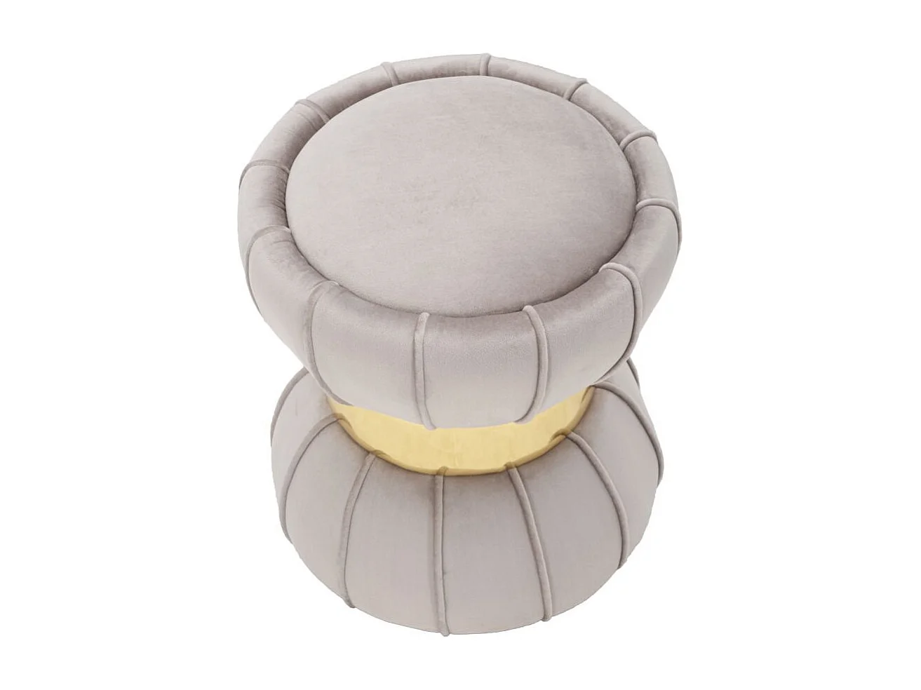 Gestoffeerde kruk in grijze stof Ø 40x44 cm