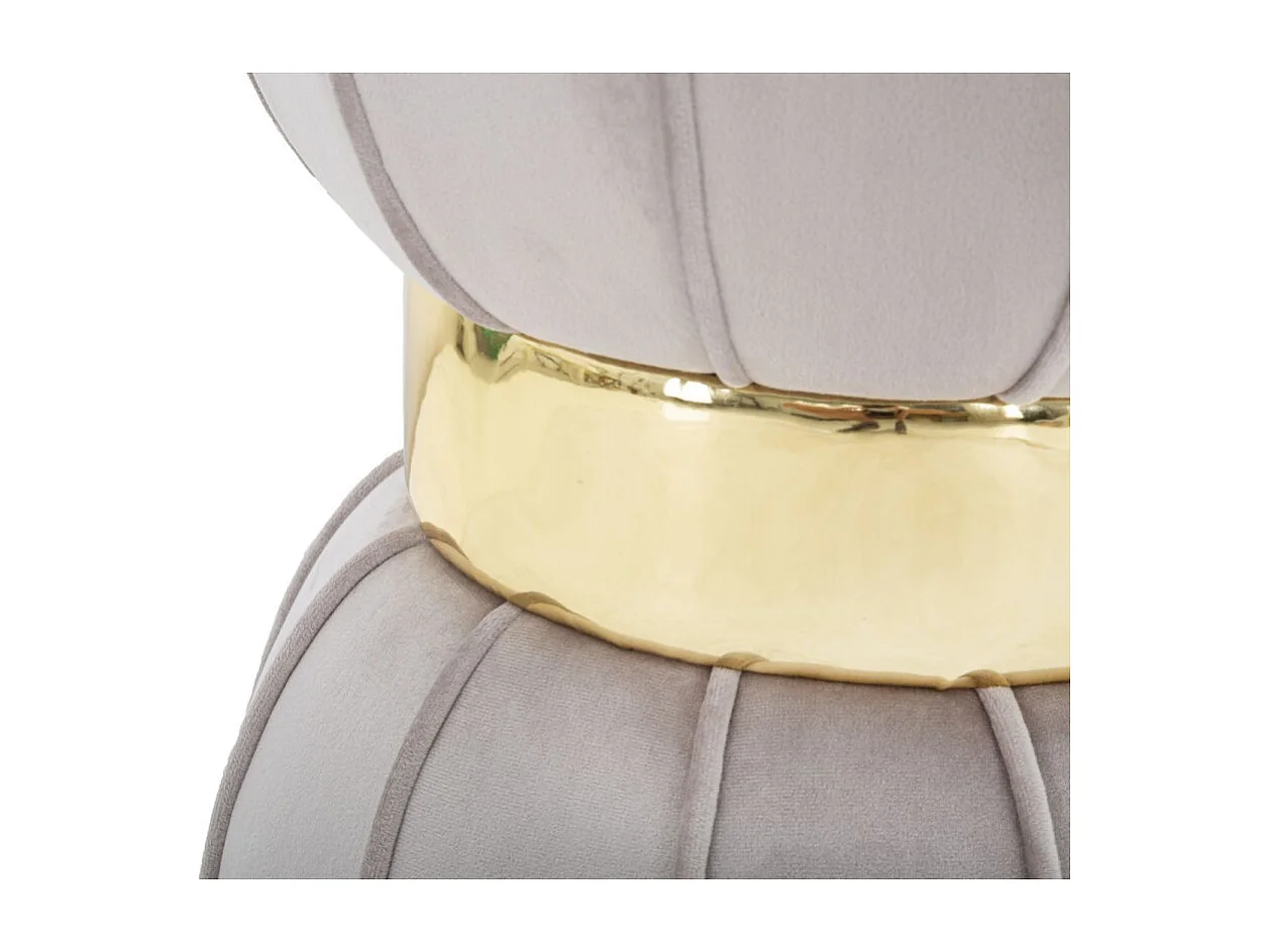 Gestoffeerde kruk in grijze stof Ø 40x44 cm