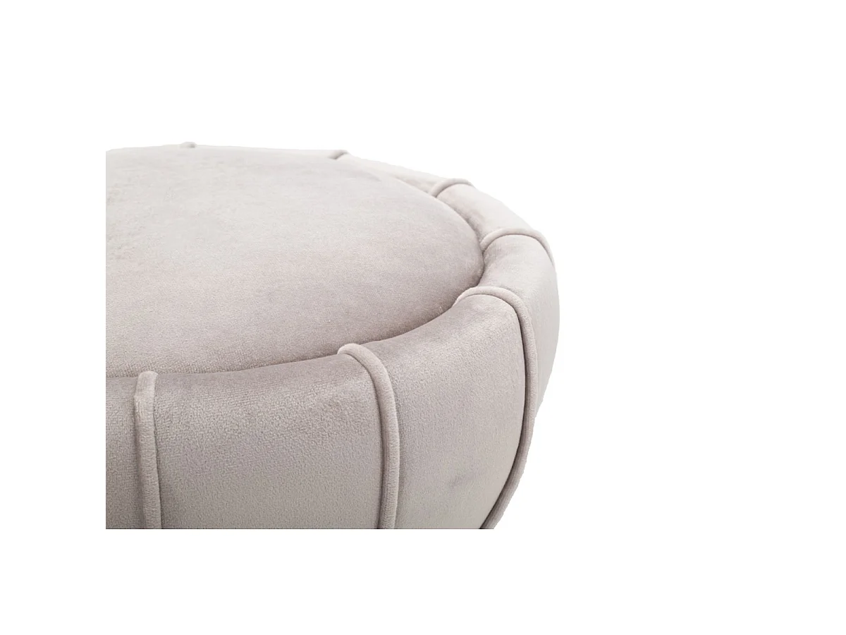 Pouf Design en Velours "Flower" 44cm Gris & Or