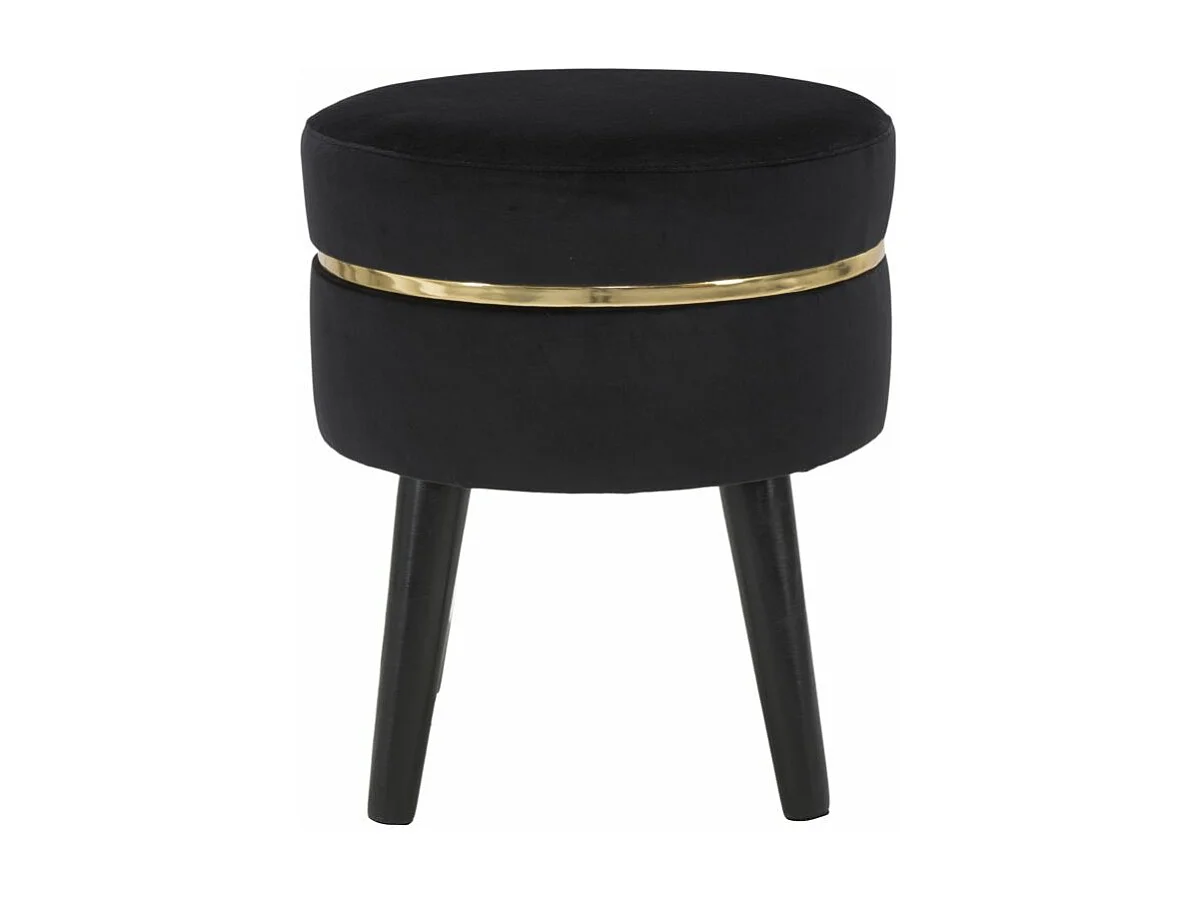 Tabouret Design en Velours "Paris" 40cm Noir