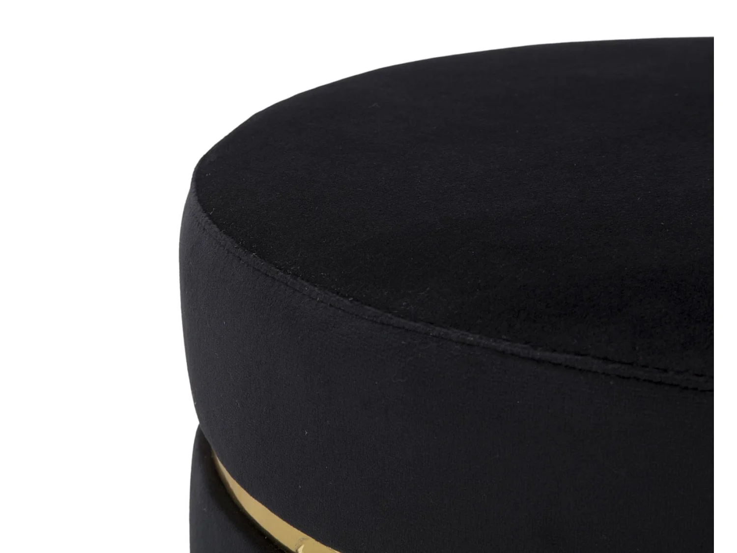 Tabouret Design en Velours "Paris" 40cm Noir