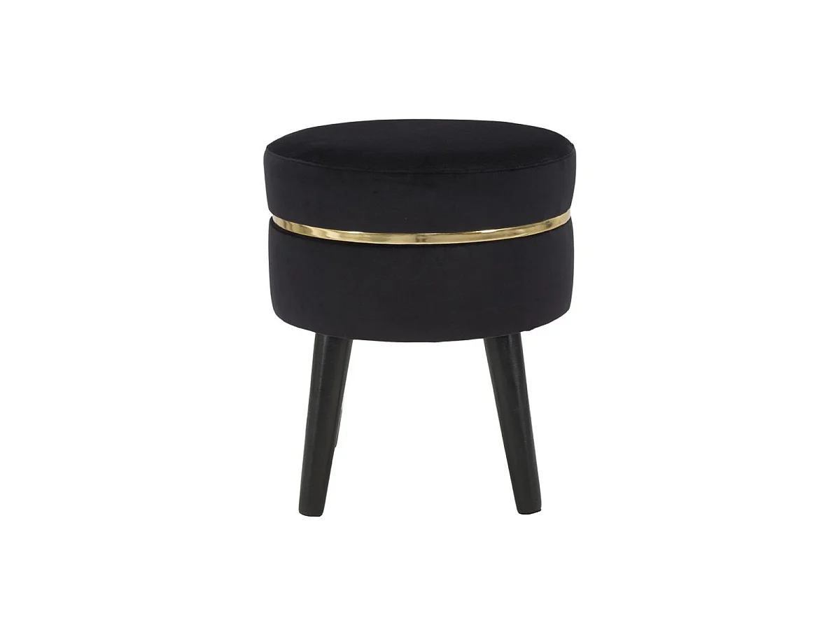 Tabouret Design en Velours "Paris" 40cm Noir
