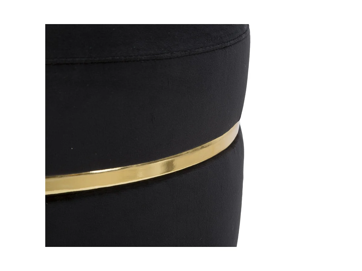 Tabouret Design en Velours "Paris" 40cm Noir