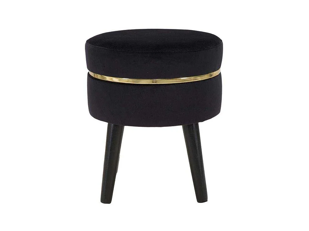 Tabouret Design en Velours "Paris" 40cm Noir