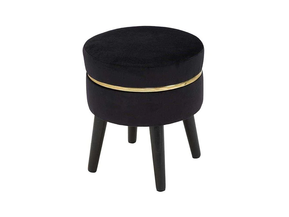 Tabouret Design en Velours "Paris" 40cm Noir