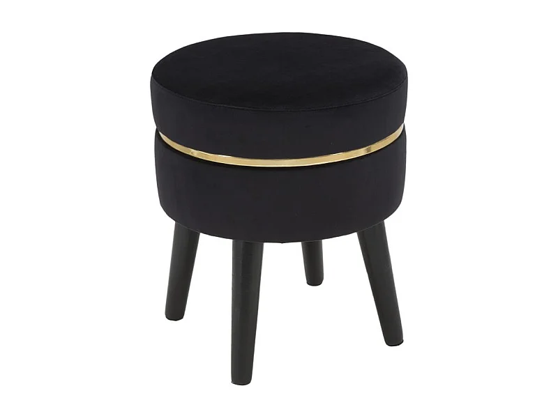 Tabouret Design en Velours "Paris" 40cm Noir