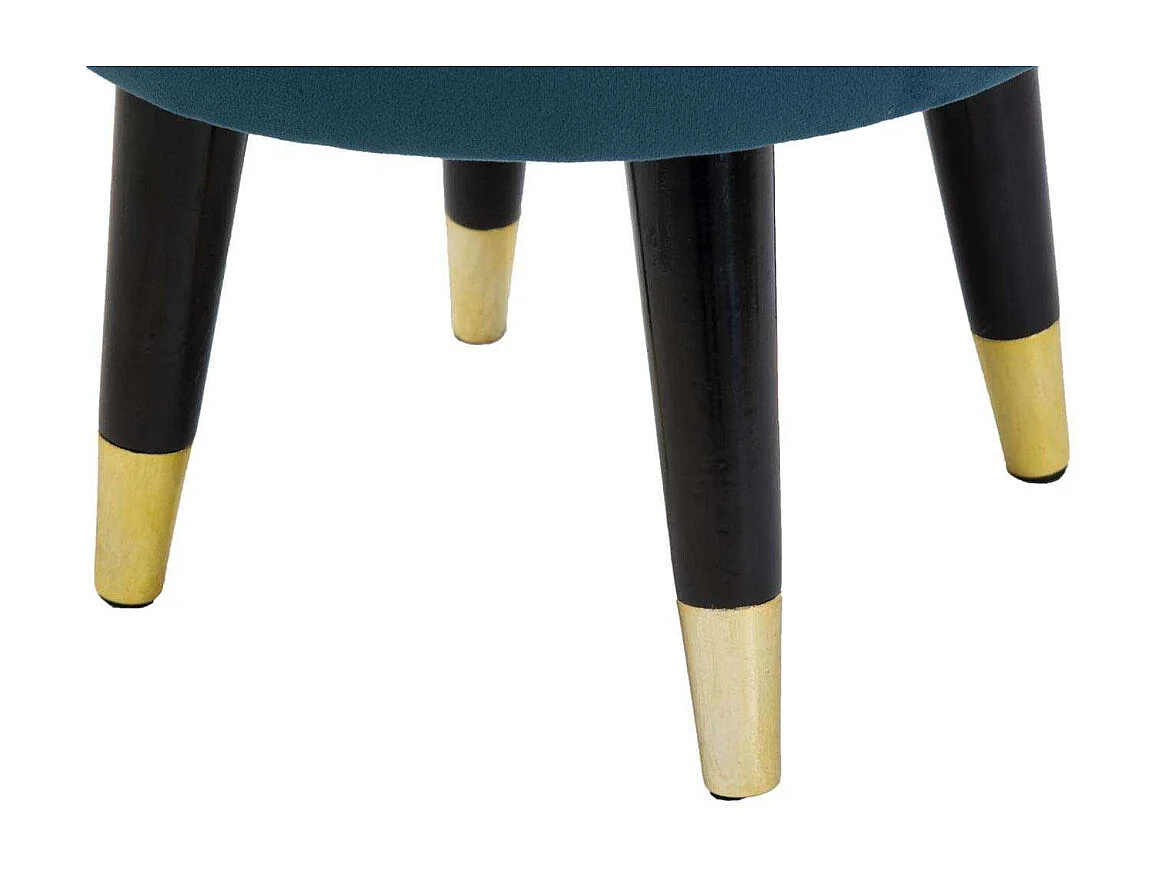 Tabouret Design "Paris" 40cm Bleu & Or