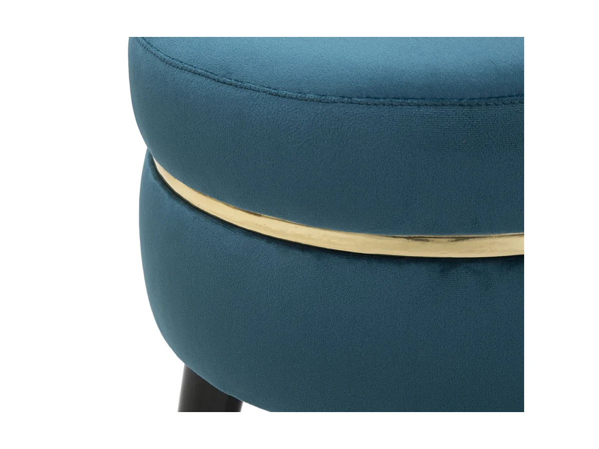 Tabouret Design "Paris" 40cm Bleu & Or