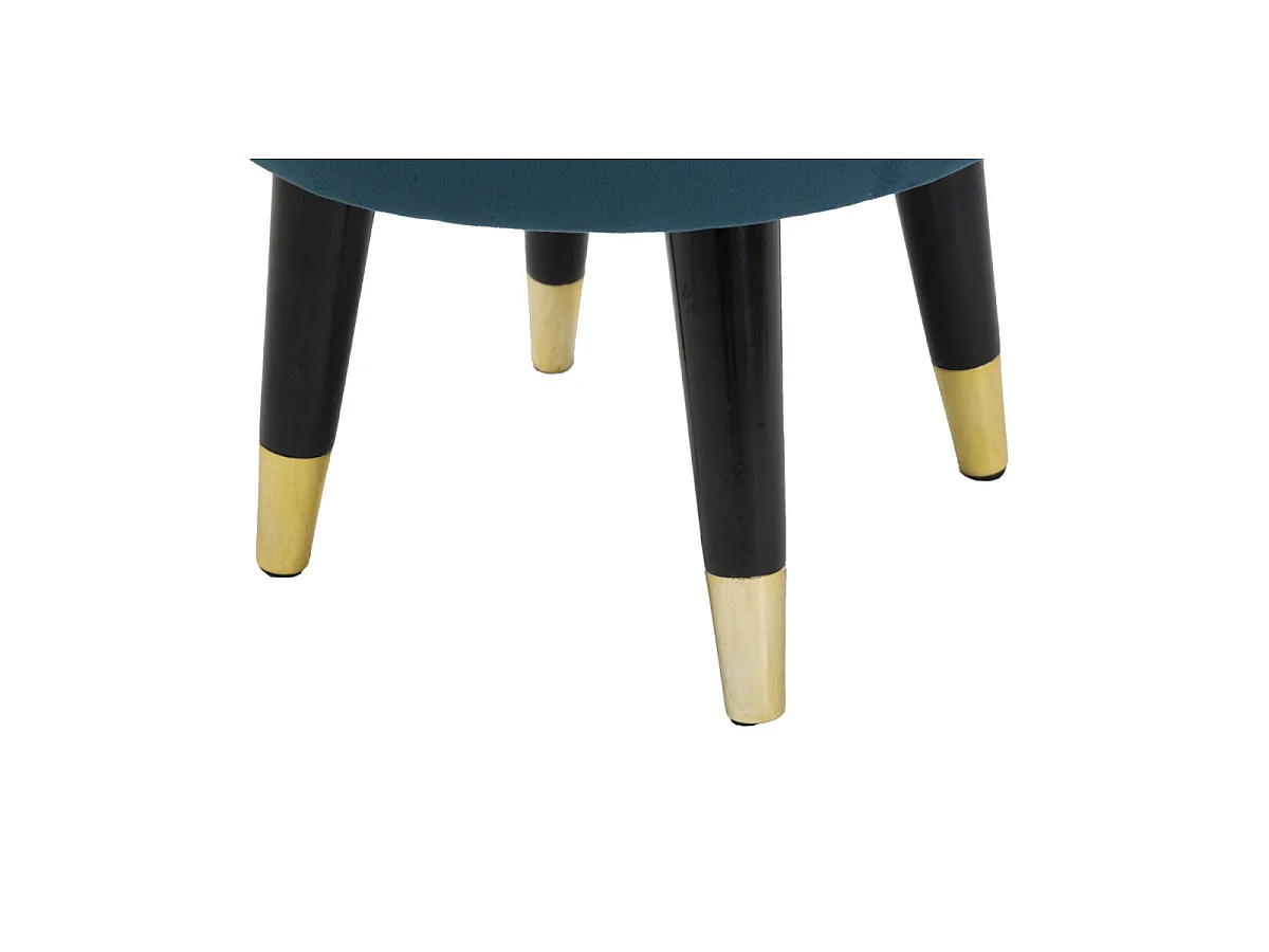 Tabouret Design "Paris" 40cm Bleu & Or